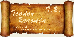 Teodor Radonja vizit kartica